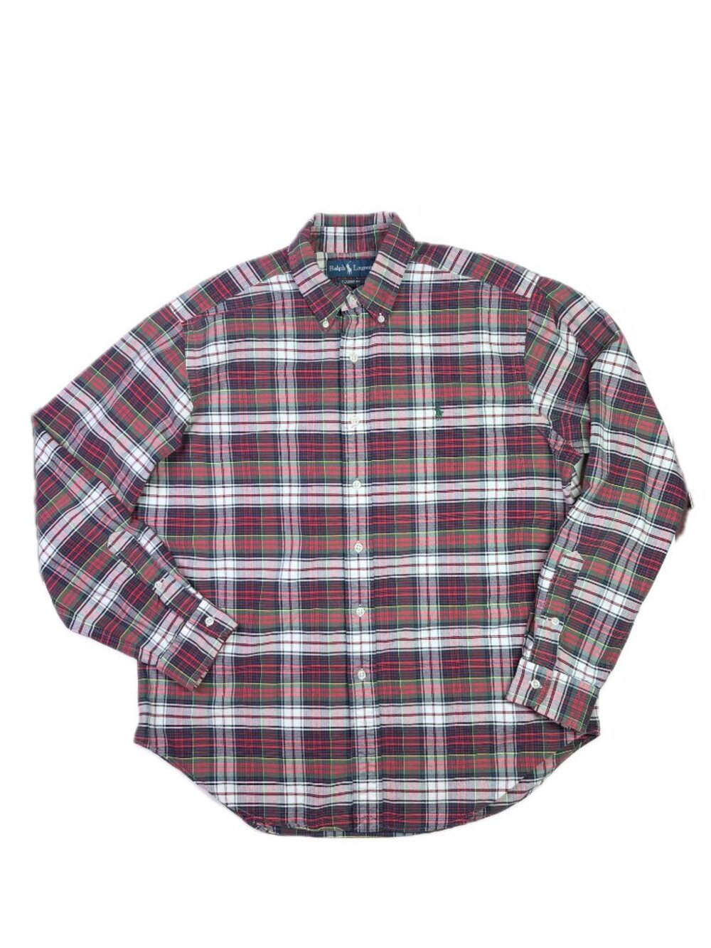 Ralph Lauren Men's L Classic Fit Button-Down Cotton Shirt Plaid